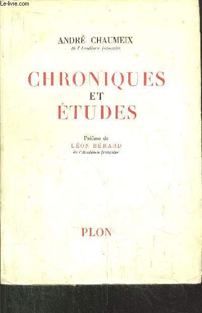 CHRONIQUES ET ETUDES