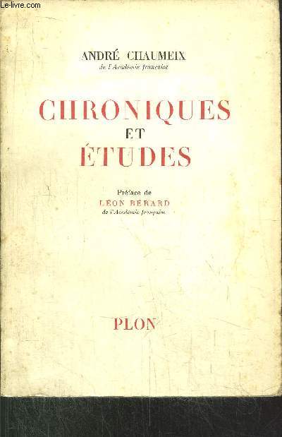 CHRONIQUES ET ETUDES