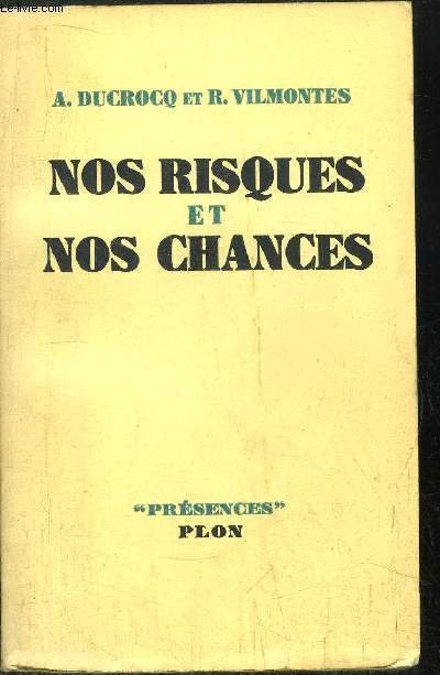 NOS RISQUES ET NOS CHANCES