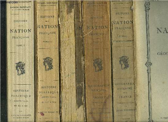 HISTOIRE DE LA NATION FRANCAISE - 15 VOLUMES - TOMES I+II+III+IV+V+VI+VII+VIII+IX+X+XI+XII+XIII+XIV+XV / Sommaire : Introduction gnrale (1er et 2me volumes), Gographie Humaine de la France , Gographie politique et gographie du travail ...