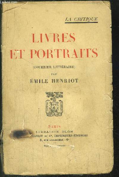 LIVRES ET PORTRAITS - (COURRIER LITTERAIRE)