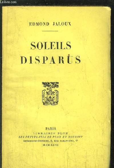 SOLEILS DISPARUS
