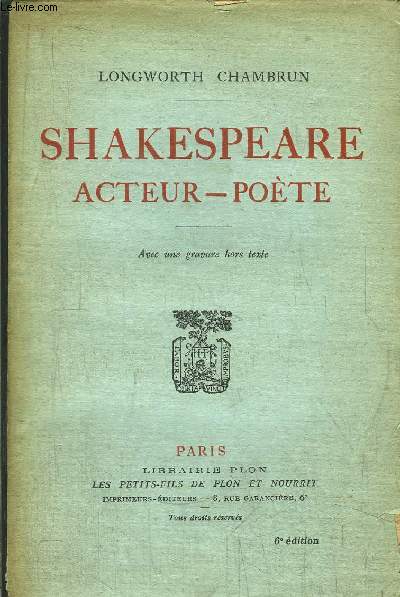 SHAKESPEARE ACTEUR-POETE