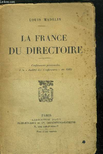 LA FRANCE DU DIRECTOIRE