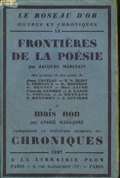 FRONTIERES DE LA POESIE