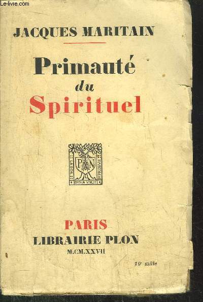 PRIMAUTE DU SPIRITUEL