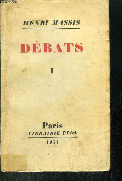 DEBATS - TOME I