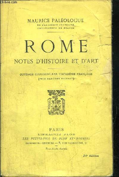 ROME - NOTES D'HISTOIRE ET D'ART