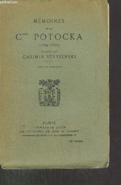 MEMOIRES DE LA CONTESSE POTOCKA (1794-1820)