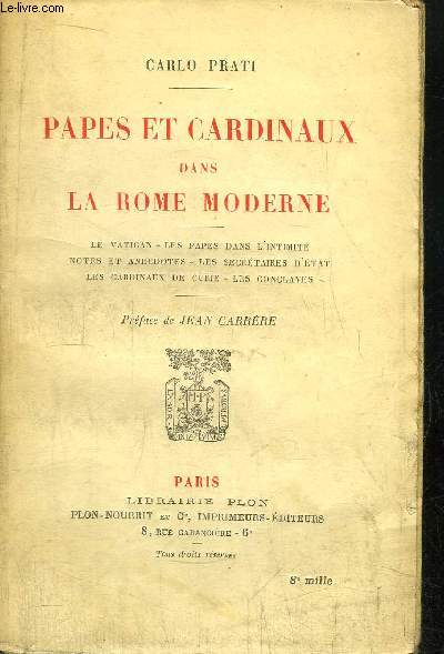 PAPES ET CARDINAUX DANS LA ROME MODERNE