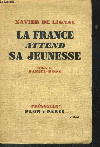 LA FRANCE ATTEND SA JEUNESSE - ENQUETE SUR LA FRANCE QUI VIENT