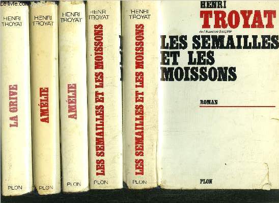 LES SEMAILLES ET LES MOISSONS - 5 VOLUMES - TOMES I+II+III+IV+V / Sommaires des titres : Les semailles et les moissons - Amlie - La Grive - Tendre et violente Elisabeth - La rencontre ...