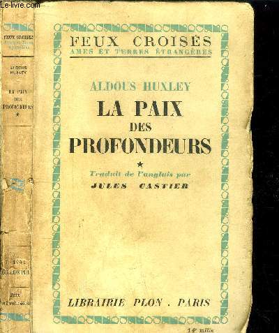 LA PAIX DES PROFONDEURS - TOME I - COLLECTION FEUX CROISES