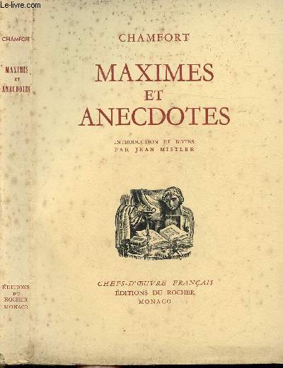 MAXIMES ET ANECDOTES