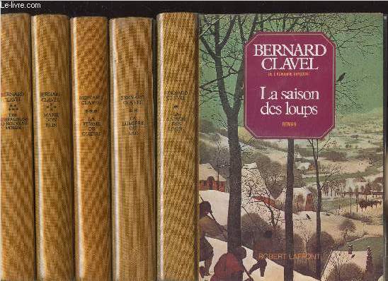 LES COLONNES DU CIEL - 5 VOLUMES - TOMES I+II+III+IV+V - LA SAISON DES LOUPS - LA LUMIERE DU LAC - LA FEMME DE GUERRE - MARIE BON PAIN - COMPAGNONS DU NOUVEAU-MONDE