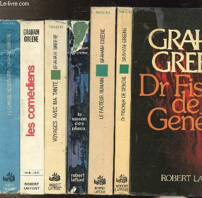 LOT DE 6 LIVRES : LE CONSUL HONORAIRE - LES COMEDIENS - VOYAGES AVEC MA TANTE - LA SAISON DES PLUIES - LE FACTEUR HUMAIN - DR FICHER DE GENEVE