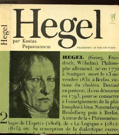 HEGEL - COLLECTION PHILIOSOPHES DE TOUS LES TEMPS N2