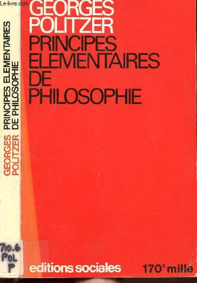 PRINCIPES ELEMENTAIRES DE PHILOSOPHIE