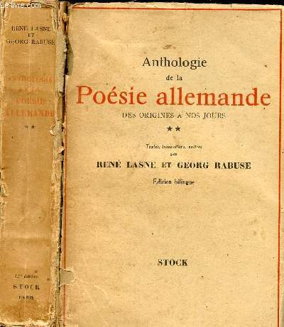 ANTHOLOGIE DE LA POESIE ALLEMANDE