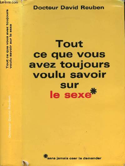 TOUT CE QUE VOUS AVEZ TOUJOURS VOULU SAVOIR SUR LE SEXE