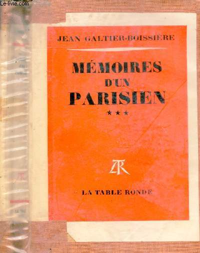 MEMOIRES D'UN PARISIEN TOME III