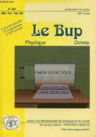 N866 - JUILLET / AOUT / SEPTEMBRE 2004 - LE BUP PHYSIQUE CHIMIE
