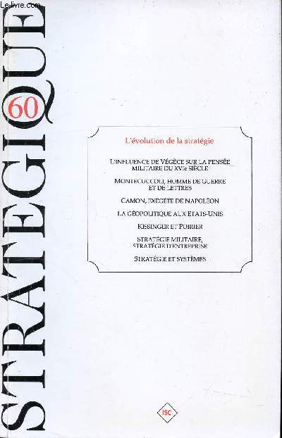 STRATEGIQUE N60 - L'EVOLUTION DE LA STRATEGIE - 4e TRIMESTRE 1995