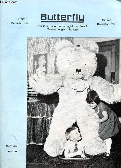 BUTTERFLY N 222 - DECEMBRE 1964 - MENSUEL ANGLAIS/FRANCAIS - TEDDY BEAR