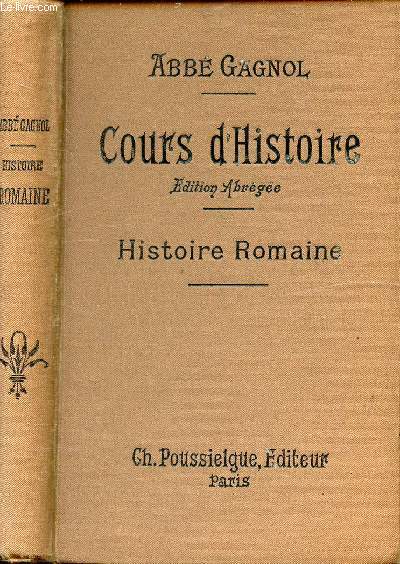 COURS D'HISTOIRE - HISTOIRE ROMAINE