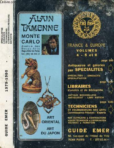 GUIDE EMER - FRANCE & EUROPE VOLUMES 4,5 ET 6 - 1979/1980