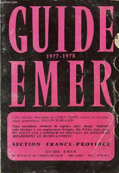 GUIDE EMER 1977/1978 SECTION FRANCE-PROVINCE