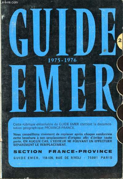 GUIDE EMER 1975/1976 - SECTION FRANCE/PROVINCE - VOLUME 2