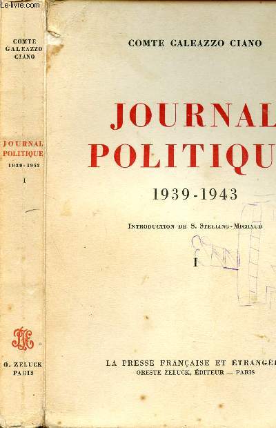 JOURNAL POLITIQUE 1939-1943 - TOME II