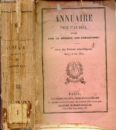 ANNUAIRE POUR L'AN 1884