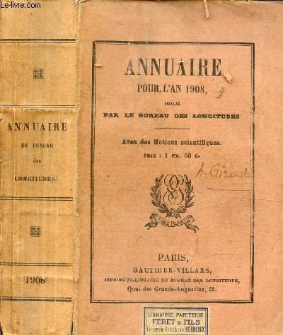 ANNUAIRE POUR L'AN 1908