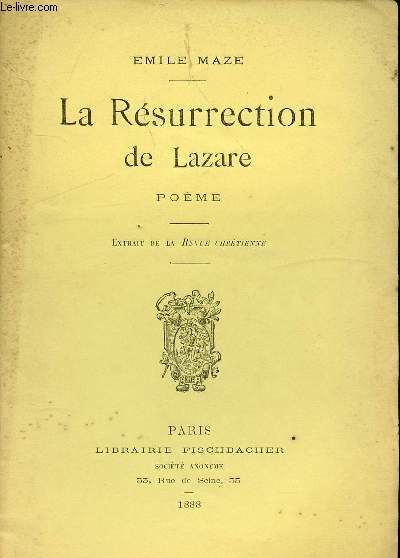 LA RESURRECTION DE LAZARE - POEME