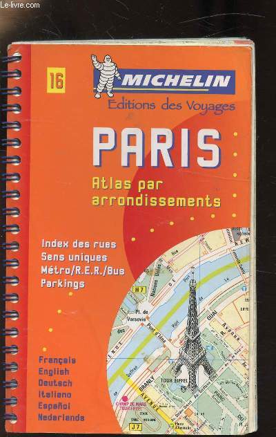MICHELIN GUIDE N16 - PARIS - ATLAS PAR ARRONDISSEMENTS -