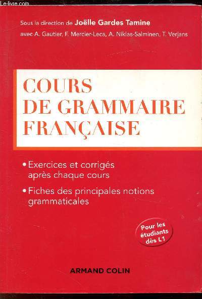 COURS DE GRAMMAIRE FRANCAISE -