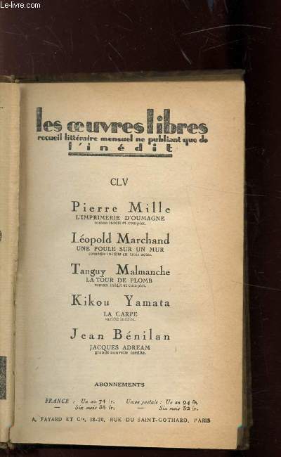 LES OEUVRES LIBRES -N155