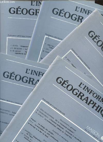 L'information Gographique - 5 Numros - Anne 1982 - Volume 46-
