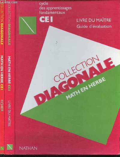 Math en Herbe - Collection diagonale - Cycle des apprentissages fondamenteaux CE1 - Livre du Matre + Livre de l'lve.
