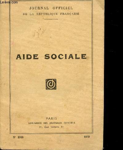 Journal officiel de la rpublique franaise - n1016 - 1959 - Aide sociale