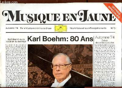 Musique en Jaune n3 - Automne 1974 - Karl Boehm .
