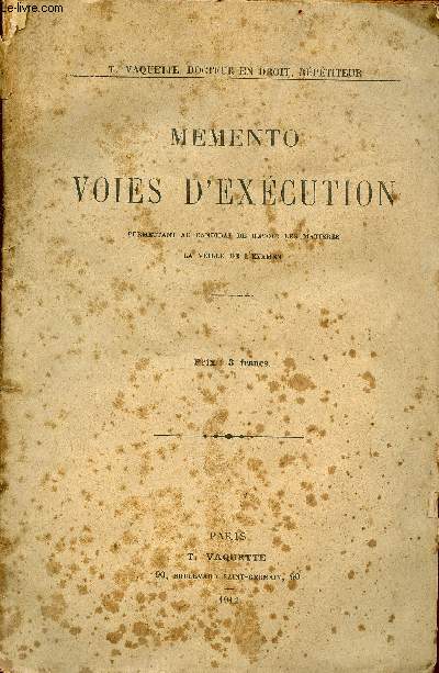 Memento Voies d'Execution