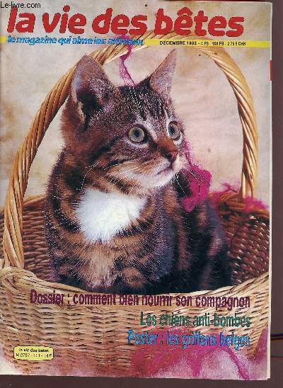 La vie des btes - le magazine qui aime les animaux n101 - dcembre 1986 - Sommaire : les gnous, la grande gouffe des animaux, ces chiens de bonne compagnie, terrorisme, drogue, prise d'otage...