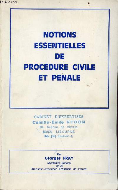 Notions essentielles de procdure civile et pnale - envoi de l'auteur