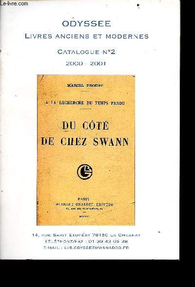 catalogue n2 - 2000-2001 - odysse : livres anciens et modernes -  la recherche du temps perdu - du ct de chez swann