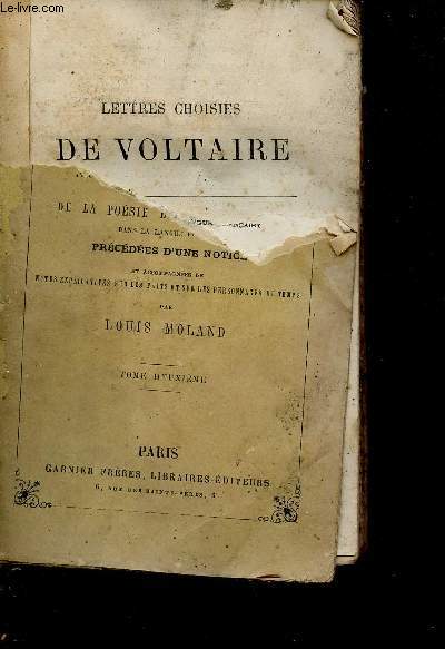 Lettres choisies de Voltaire - tome deuxime