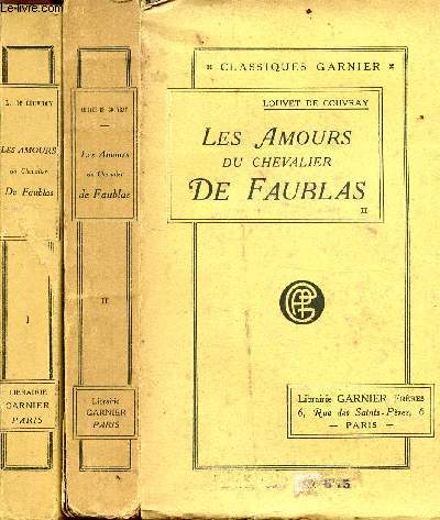 Les amours du chevalier de faublas en 2 tomes (tome premier+tome second) - nouvelle dition