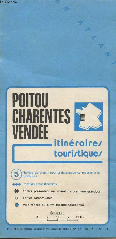 Carte dpliante Poitou Charentes Vende en couleur - itinraires touristiques